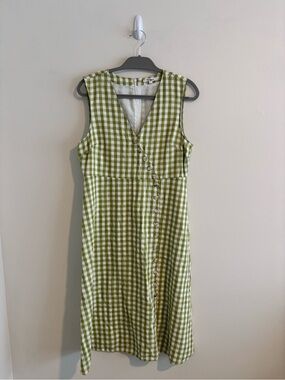 Madewell Green Gingham Dress